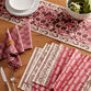 Fuchsia Floral Block Print Table Runner image number 1