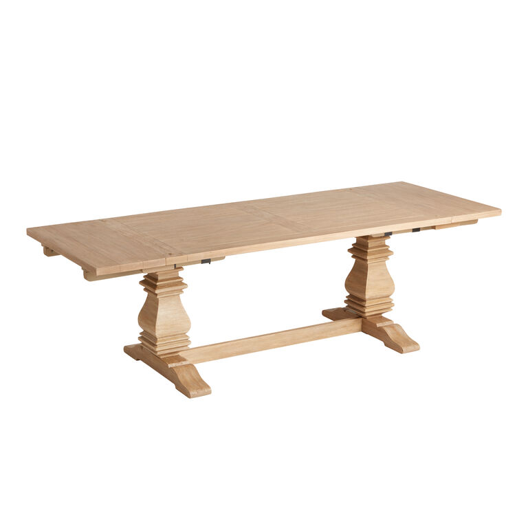 Avila Washed Natural Wood Extension Dining Table image number 1
