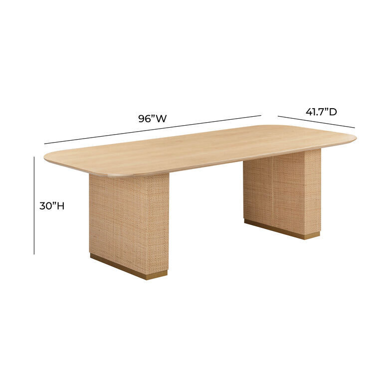 Burgh Extra Long Natural Ash Wood and Rattan Dining Table image number 5
