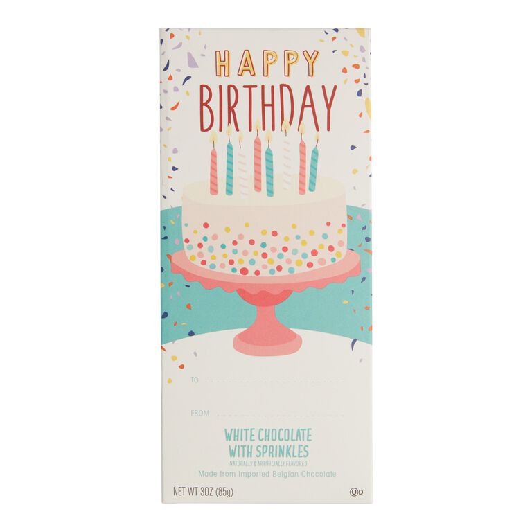 Happy Birthday Sprinkles White Chocolate Bar image number 1