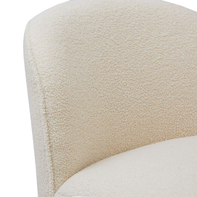 Louise Ivory Curved Back Upholstered Swivel Chair image number 5