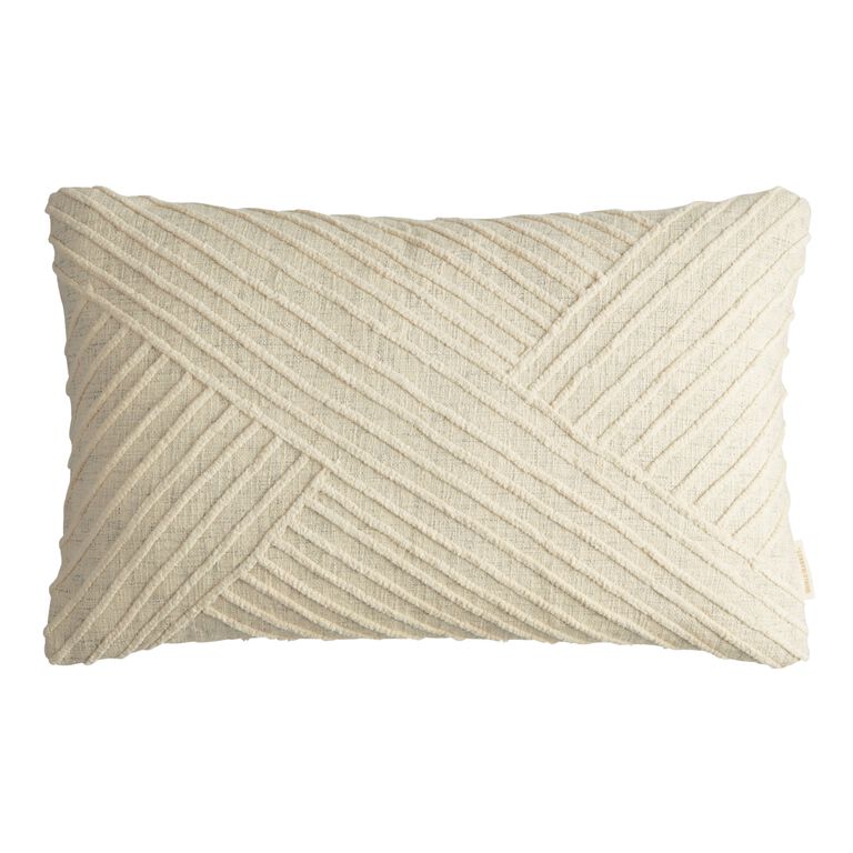 Oversized Ivory Angled Stripe Lumbar Pillow image number 1
