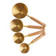 Gold Metal and Wood Nesting Measuring Cups image number 2
