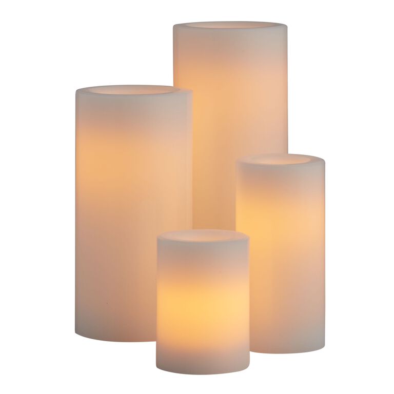 Ivory All Weather Outdoor Flameless LED Pillar Candle image number 1