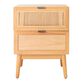 Sadie Natural Rattan And Wood Nightstand With Drawers image number 0
