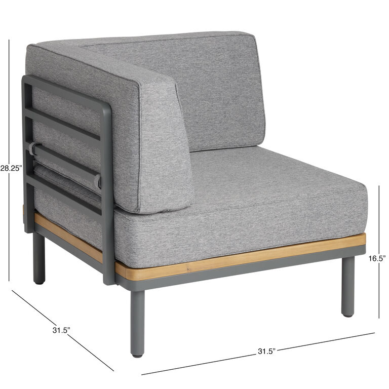 Andorra Modular Outdoor Sectional Corner End Chair image number 9