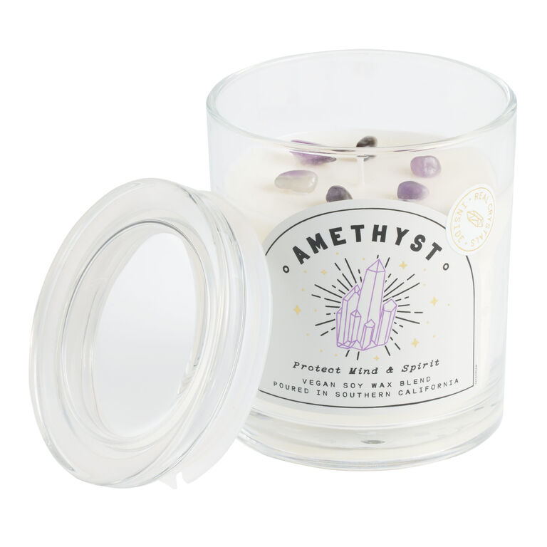 Amethyst Crystal Soy Wax Scented Candle image number 1