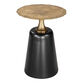 Fenner Wide Round Gold and Black Iron End Table image number 0
