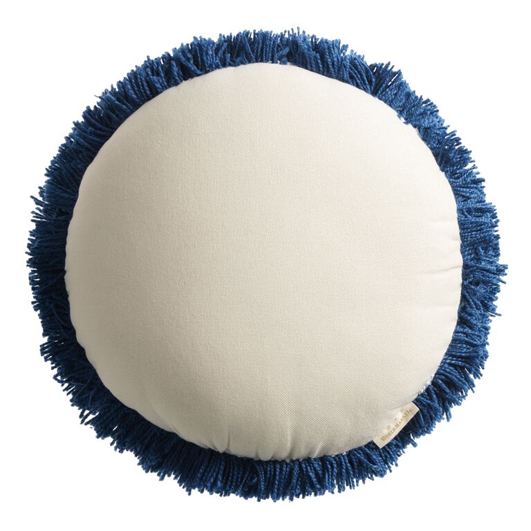 Round Tufted Evil Eye Indoor Outdoor Throw Pillow image number 2