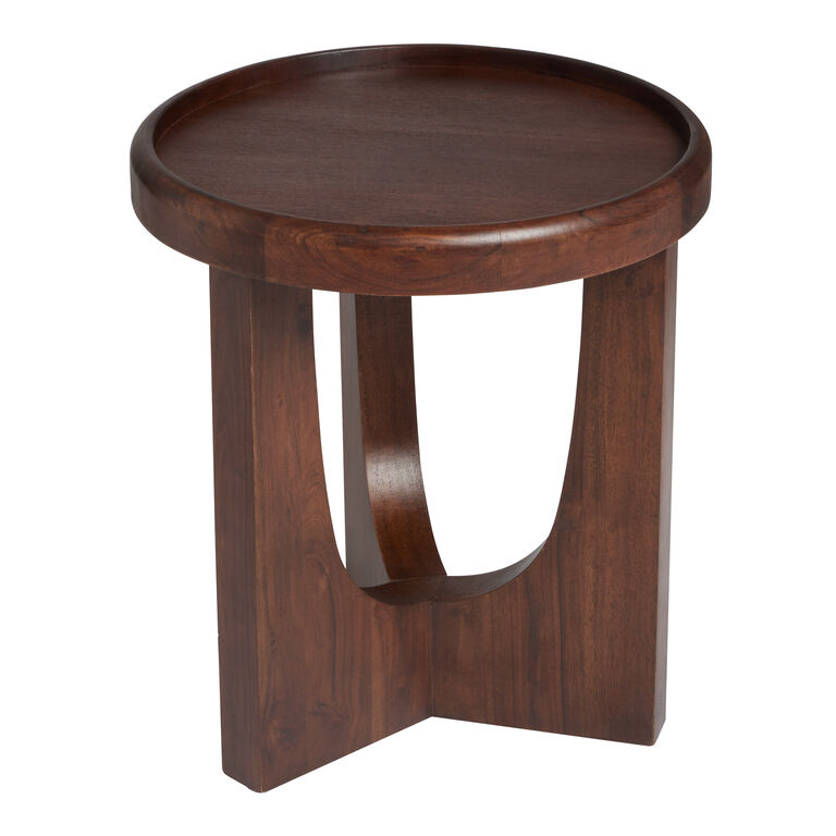 Enzo Round Espresso Wood Tripod Table Collection image number 2