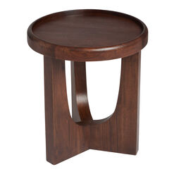 Enzo Round Espresso Wood Tripod Table Collection