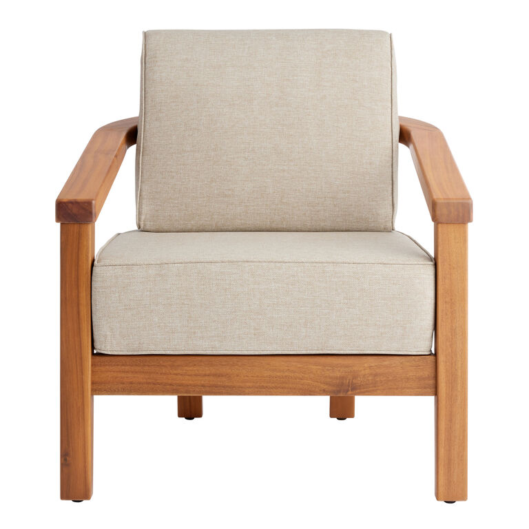 Atrani Natural Acacia Wood Curved Back Outdoor Chair image number 3