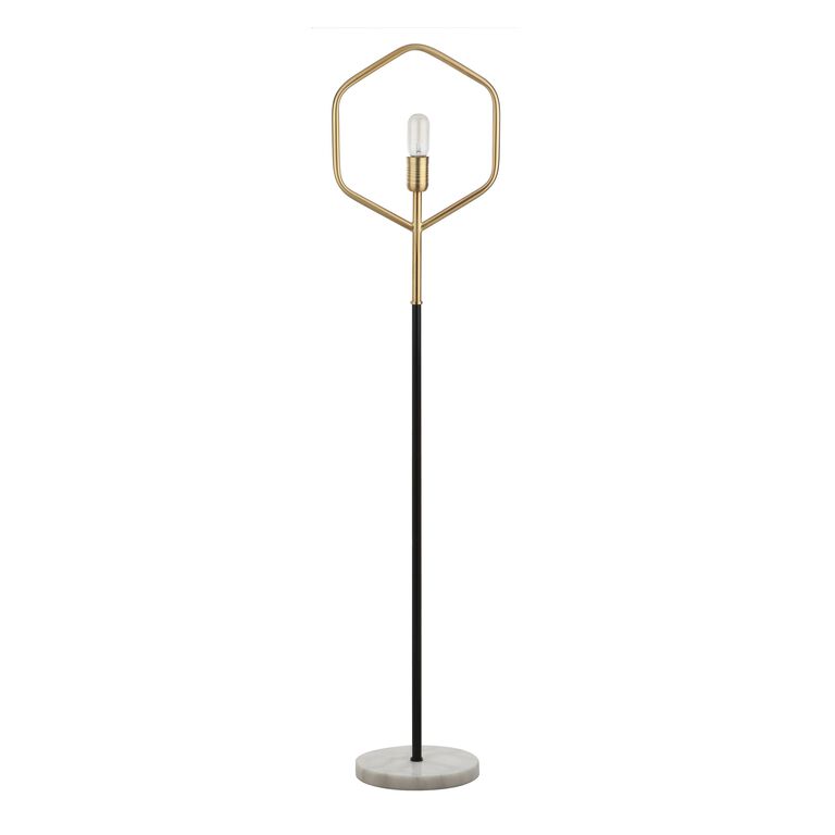 Mave Gold And Black Metal And Marble Floor Lamp image number 1