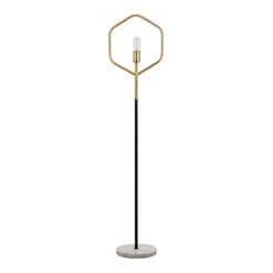Mave Gold And Black Metal And Marble Floor Lamp