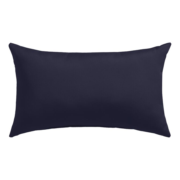 Sunbrella Navy Canvas Outdoor Lumbar Pillow image number 1