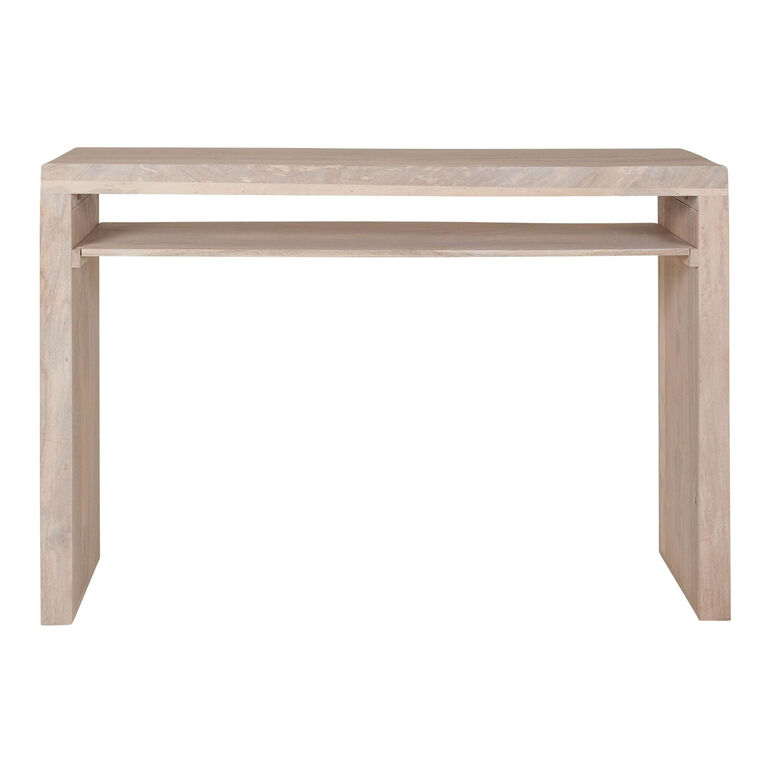 Haven Whitewash Mango Wood Console Table with Shelf image number 3