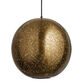 Antique Brass Pierced Metal Globe Pendant Lamp image number 0