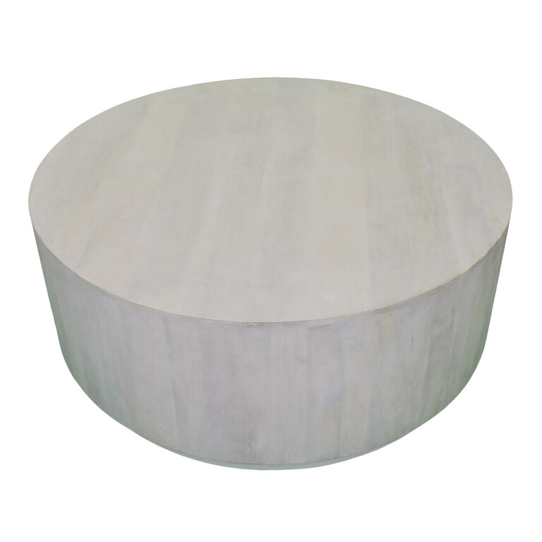Timea Round Mango Wood Block Coffee Table image number 3
