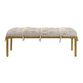 Gray Wool and Brass Upholstered Bench with Tassels image number 1