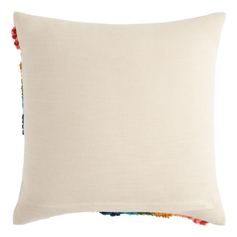 Tufted Rainbow Cotton Throw Pillow image number 3