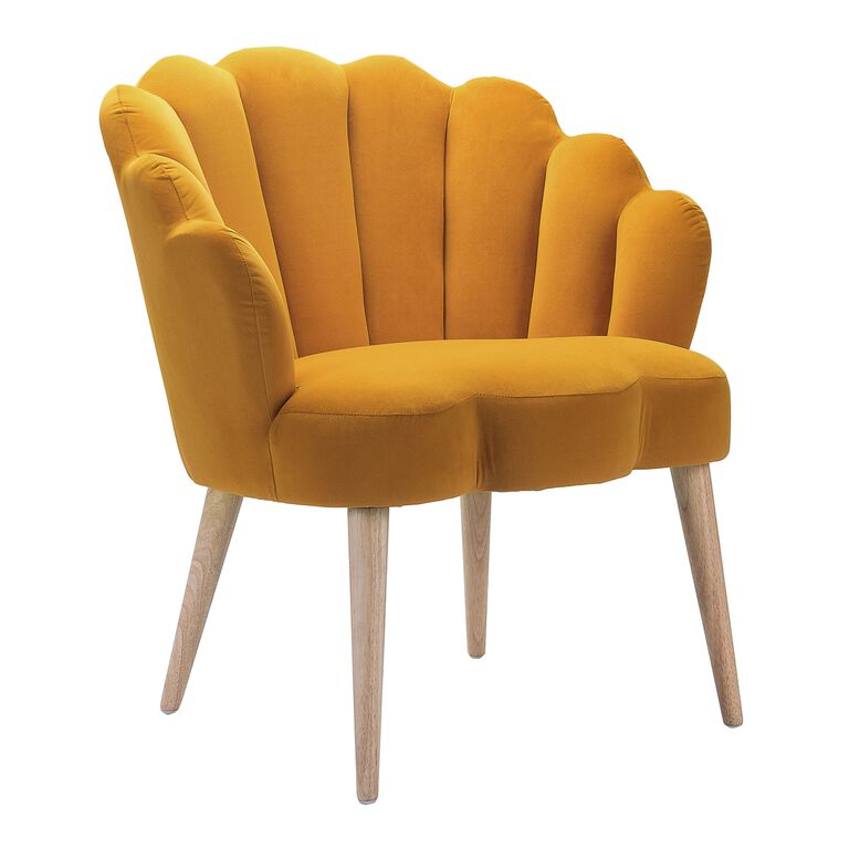Margery Velvet Scalloped Upholstered Chair image number 1
