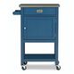Perth Navy Wood and Stainless Steel Kitchen Cart image number 2
