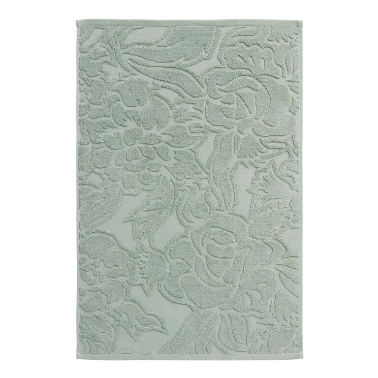 Colette Aqua Sculpted Floral Hand Towel image number 3