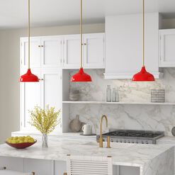 Lucy Red Metal Dome Shade Pendant Lamp