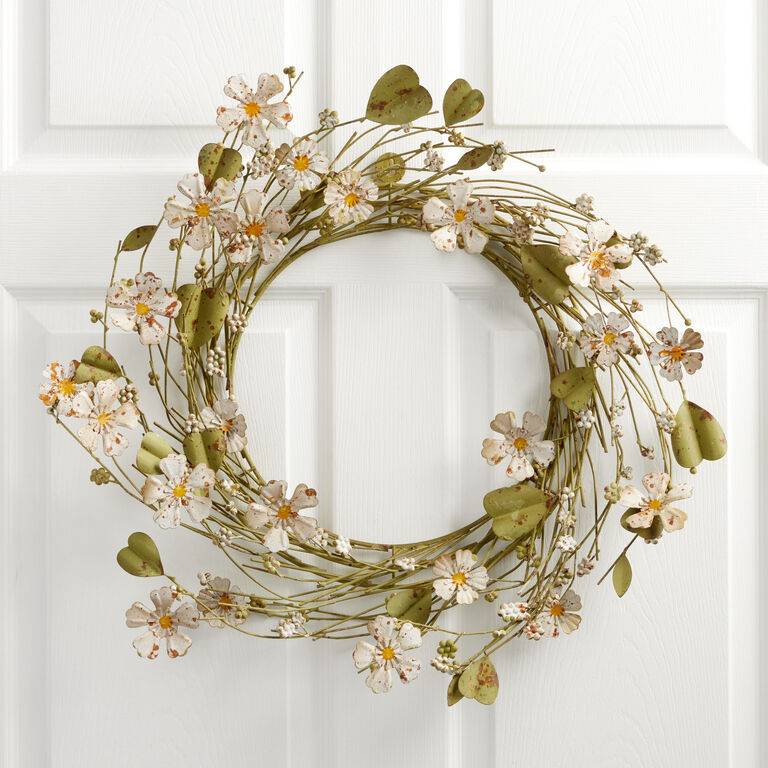 Metal Eucalyptus and Daisy Wreath image number 1