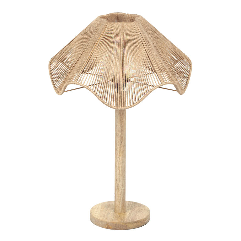 Irina Natural Wood And Jute Wavy Shade Table Lamp image number 2
