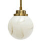 Romilly Marble Resin Globe and Gold Metal LED Pendant Lamp image number 2