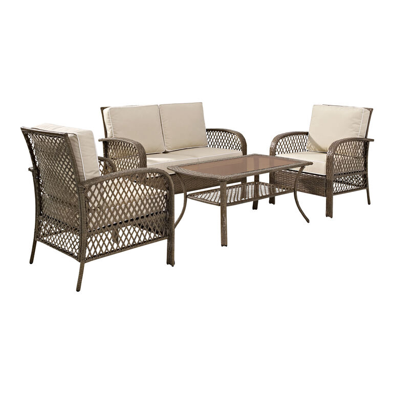 Aviana Driftwood All Weather 4 Piece Outdoor Furniture Set image number 1
