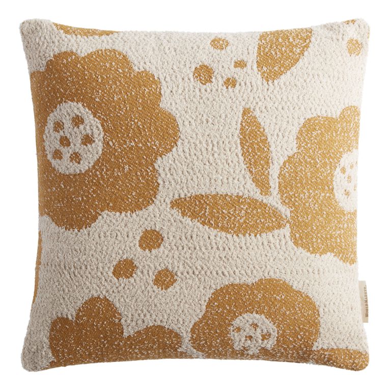 Amber And Ivory Floral Throw Pillow image number 1