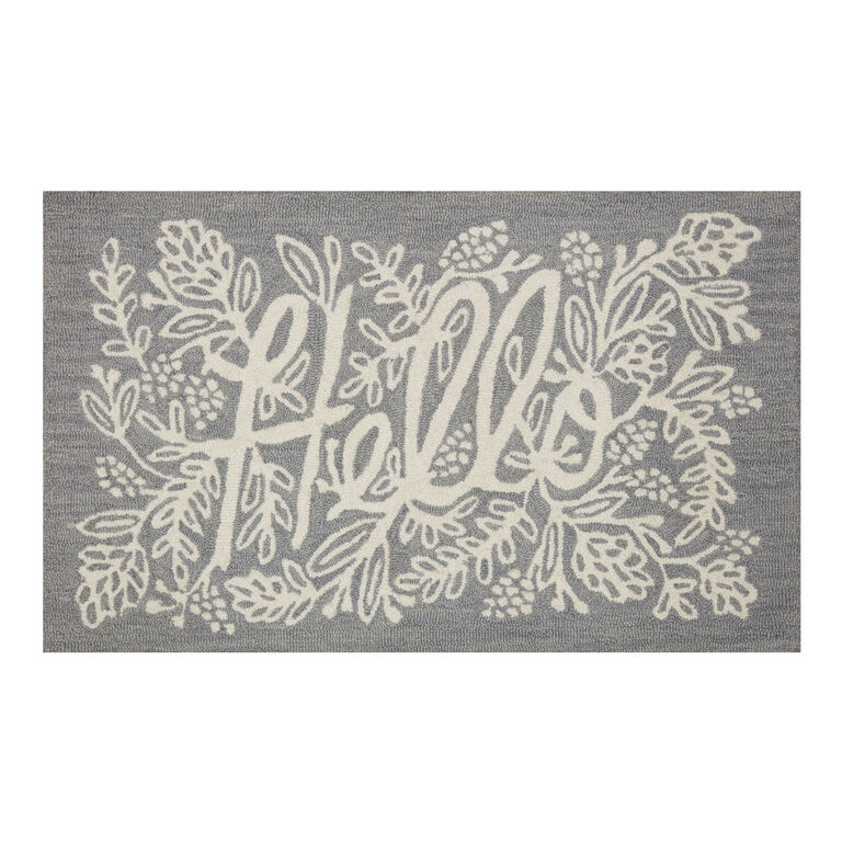 Rifle Paper Co. Gray Hello Wool Area Rug image number 1
