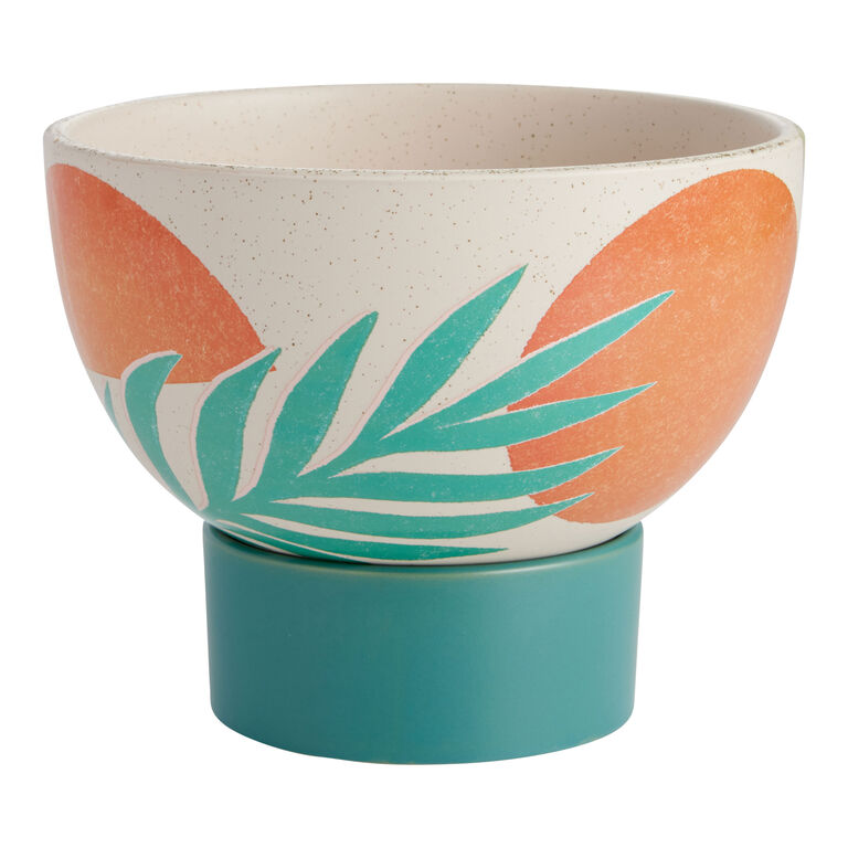 Sabrena Khadija Ceramic Tropical Bowl Planter With Tray image number 1