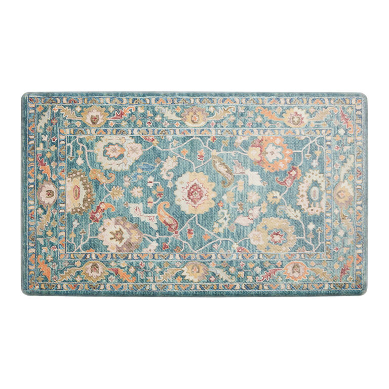 Raya Floral Traditional Style Nonslip Kitchen Floor Mat image number 1