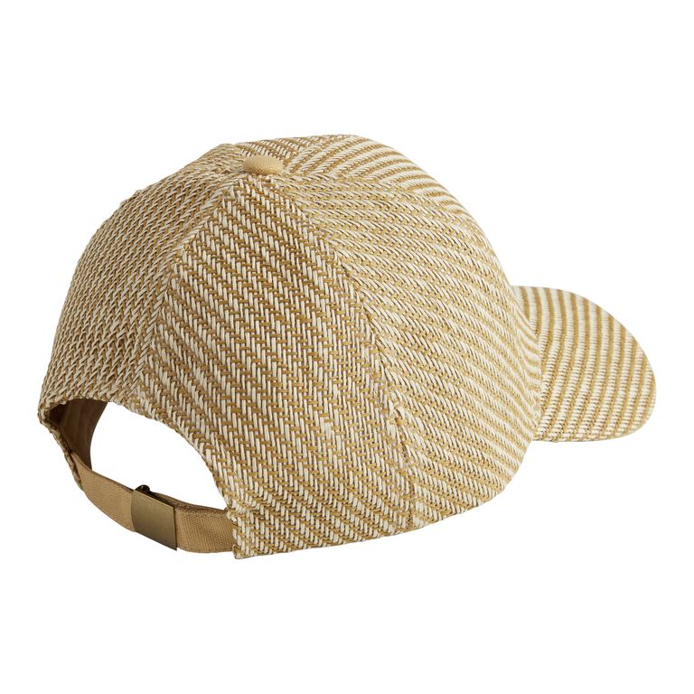 Natural Straw Two Tone Striped Baseball Cap image number 3