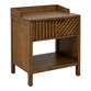 Dusk Grooved Wood Slat Nightstand with Drawer image number 0