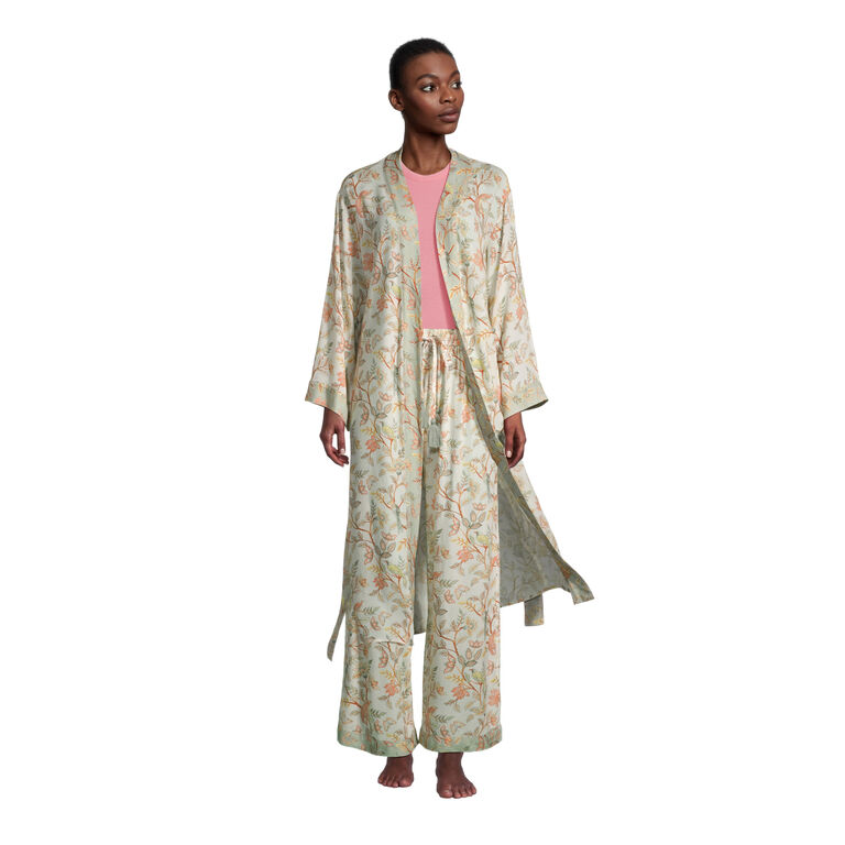 Veda Ivory And Sage Green Jaipur Birds Pajama Collection image number 1