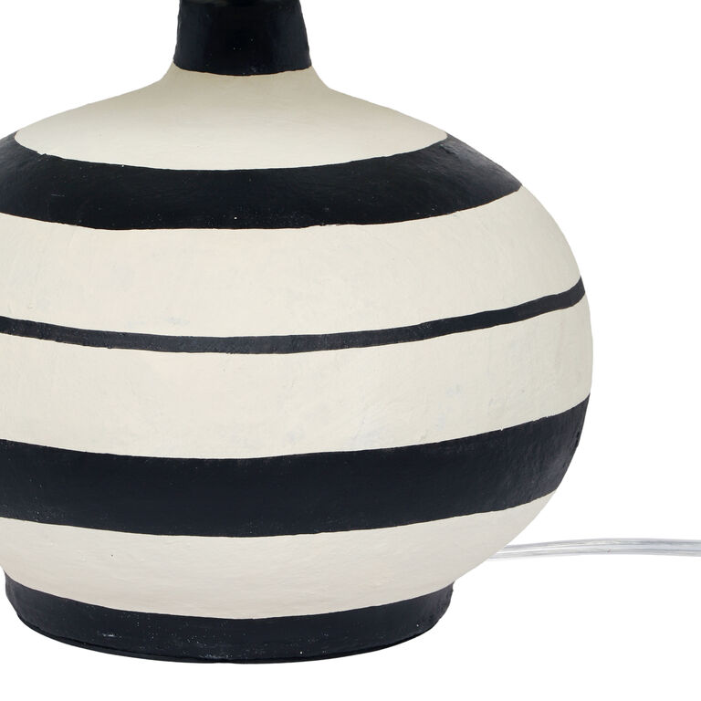 Arcade Black and White Horizontal Stripe Table Lamp image number 5
