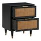 Chrisney Black Wood and Natural Cane Nightstand With Drawers image number 3