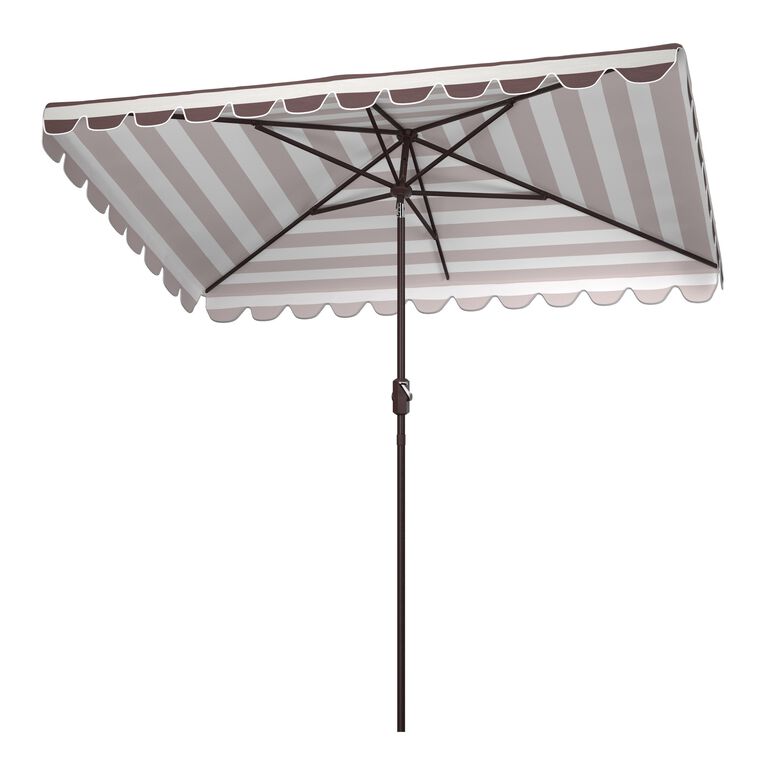 Rectangular Striped Scalloped Tilting Patio Umbrella image number 3