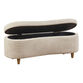 Belize Cream Boucle Curved Upholstered Storage Bench image number 3