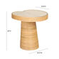 Perrott Natural Rattan Glass Top Lilypad End Table image number 4