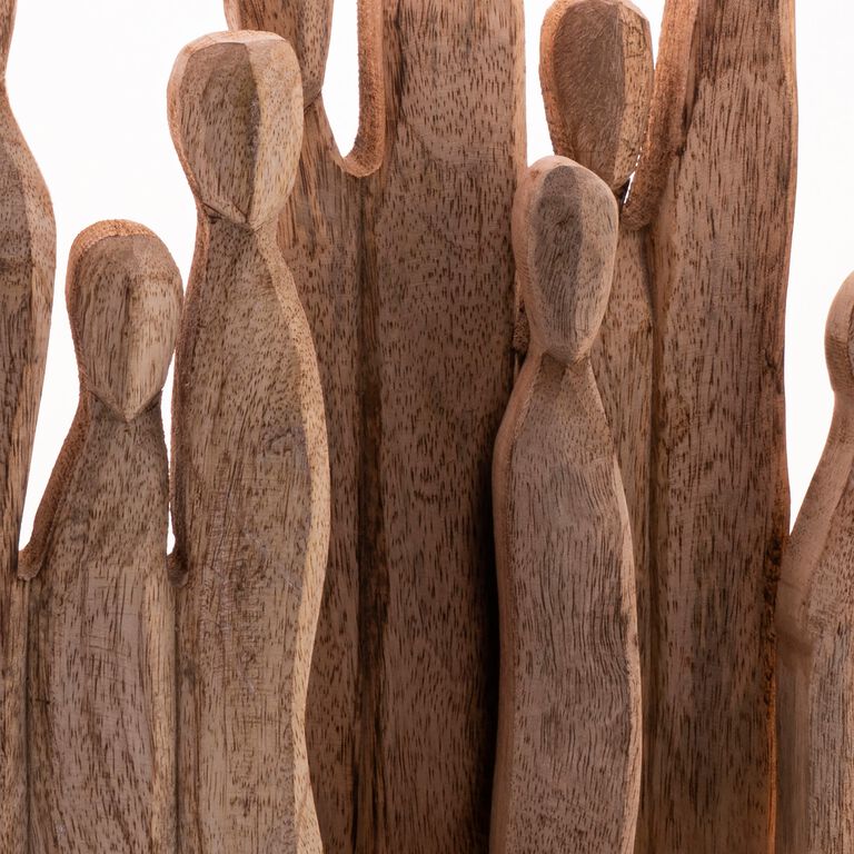 Carved Mango Wood Group of Figures Decor image number 3
