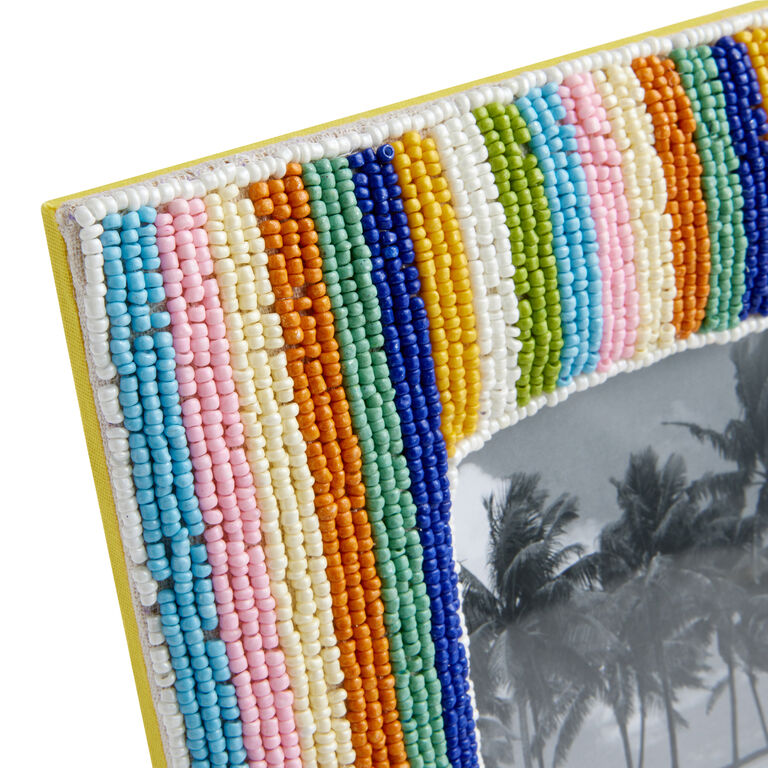 Square Multicolor Stripe Handmade Beaded Frame image number 3