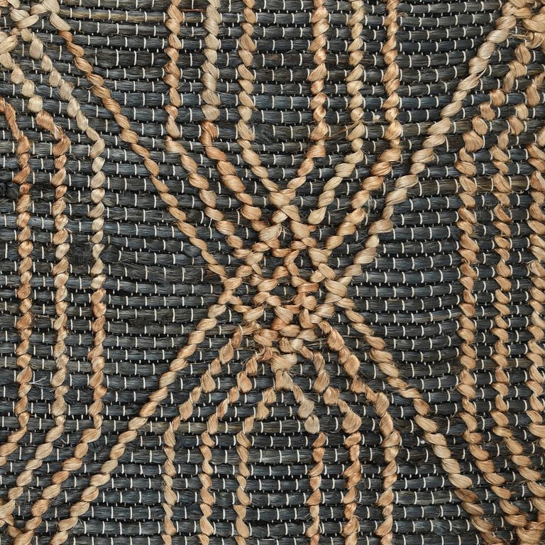 Tustin Charcoal Blue And Natural Geometric Jute Area Rug image number 5