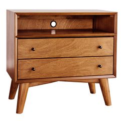 Brewton Large Acorn Wood Nightstand With Drawers