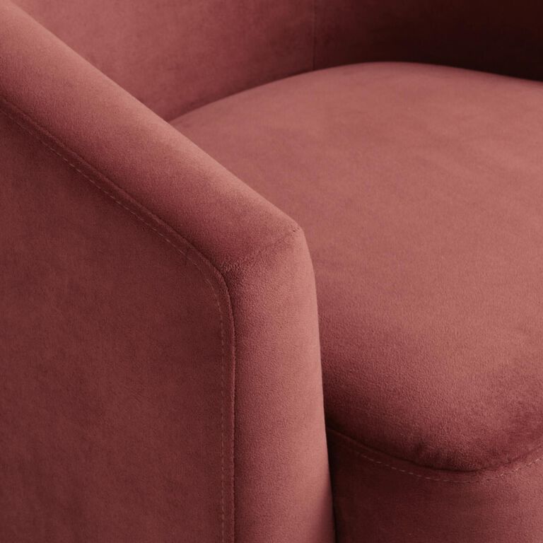 Abbey Velvet Upholstered Swivel Chair image number 5