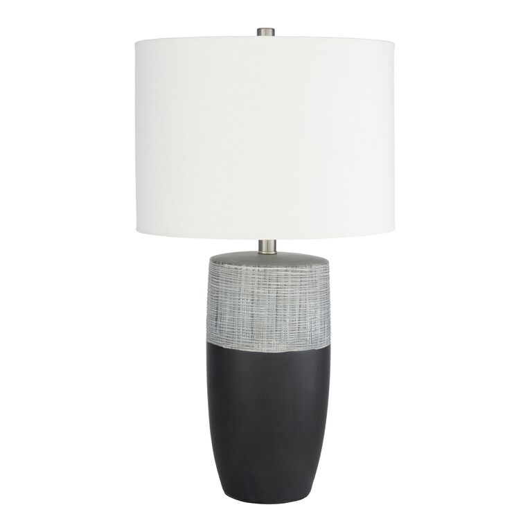 Gray and Black Two Tone Ceramic Table Lamp image number 1